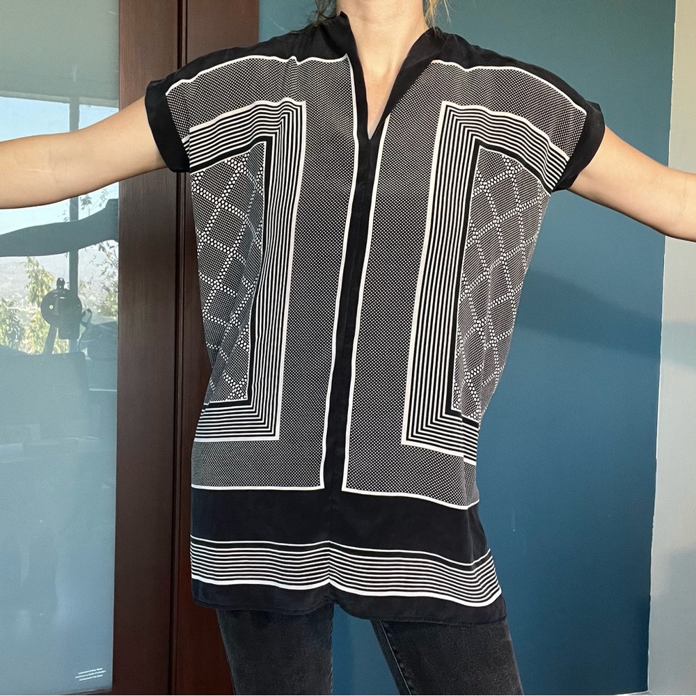 Vince silky black and white tunic/dress